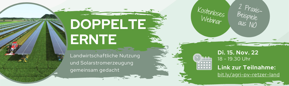DOPPELTE ERNTE – Landwirtschaftliche Nutzung und Sonnenstromerzeugung gemeinsam gedacht